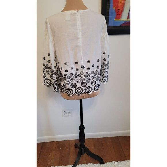 Design History Cotton Bell Sleeve Top Size Small Summer Top - Picture 2 of 9